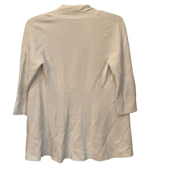Eileen Fisher Petite Open Cardigan Half Sleeve‎ Sweater Cream P/S P/P - Picture 5 of 7